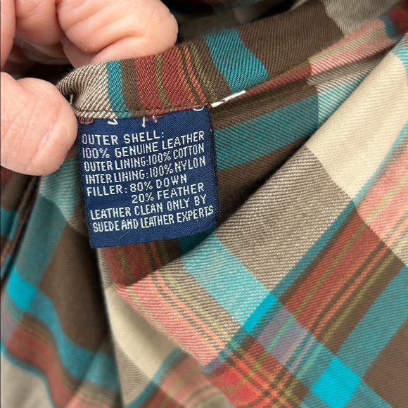 Polo Ralph Lauren Mens Suede Leather Vest Plaid Lined Puffer Down/Feather Fill S - Picture 7 of 10